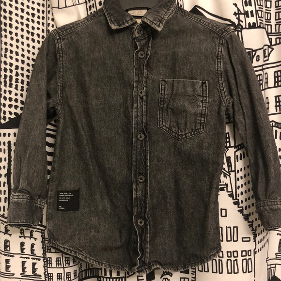boys black denim shirt